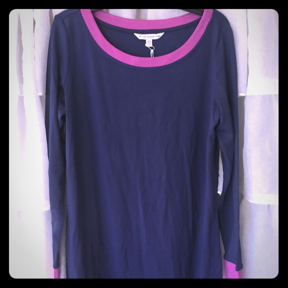 Purple and Pink Southern Tide Long Sleeve Dress